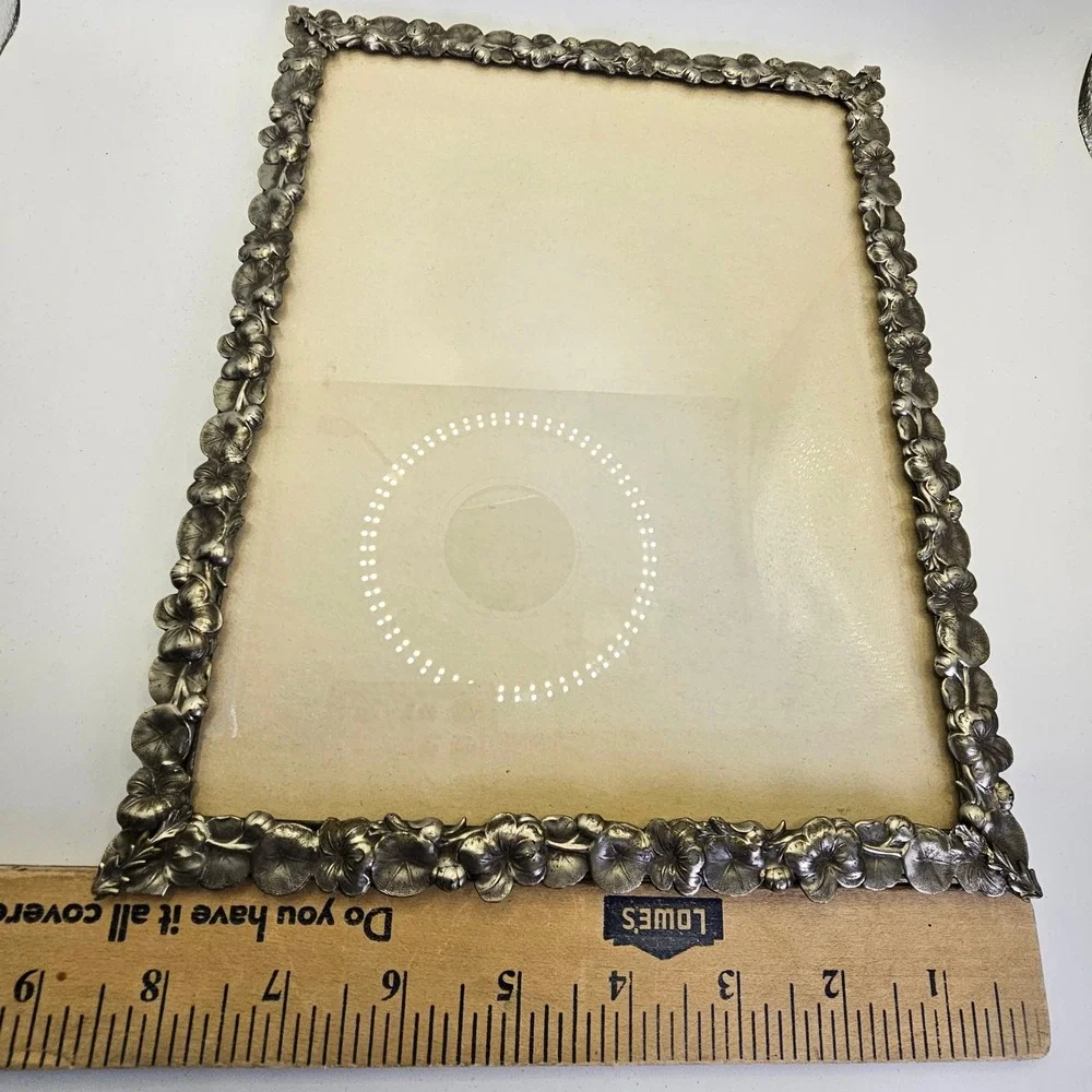 VTG Silver Plated Floral Picture Frame 8x10 Ornate Antique Style Ornate Border